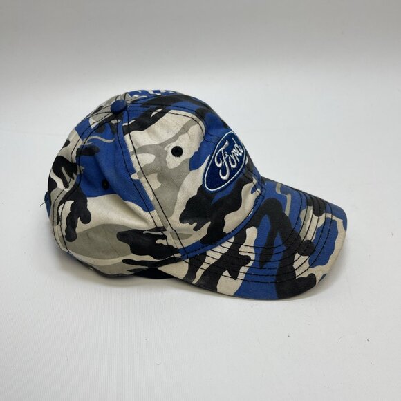 Ford Blue Camouflage Baseball Hat Cap Adjustable Embroidered Logo Unisex Adult - Picture 2 of 10
